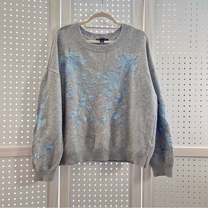 Vintage flower crochet oversized sweater (XXL)